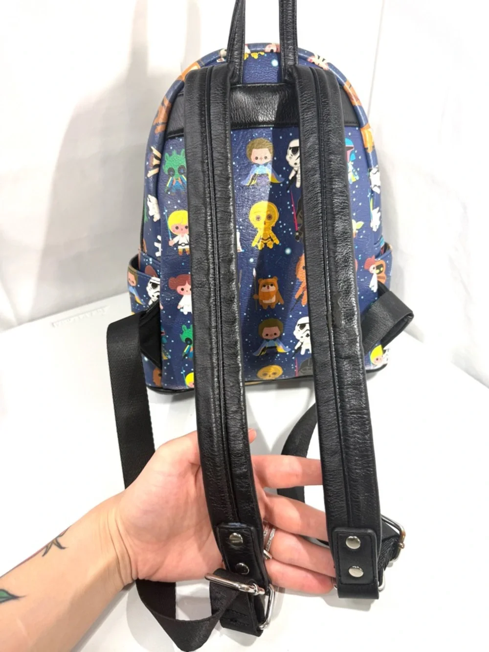 Loungefly Star Wars Mini Backpack Chibi Characters Print Disney Bag‎